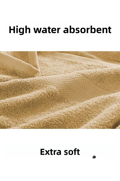 KAYABEY HOME Ανοιχτό καφέ Διπλή Μεγάλη Πετσέτα Μπάνιου 100% Βαμβακερή Πετσέτα Σώματος Ντους με Ρίγα 90 Χ 150 εκ.