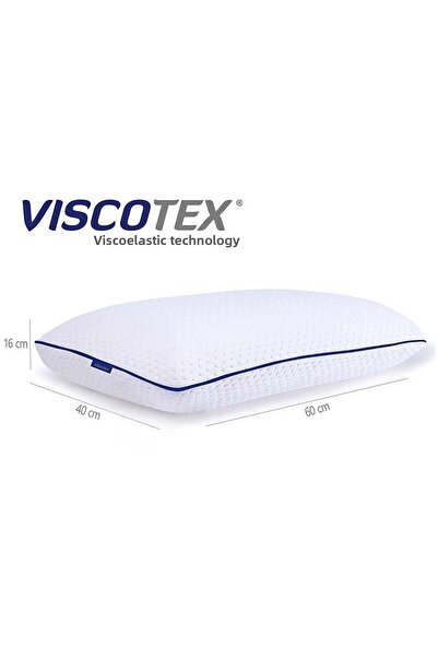 VİSCOTEX Visco Orthopedic Large Chubby Pillow with Neck Support, 60X40X16 Cm, White