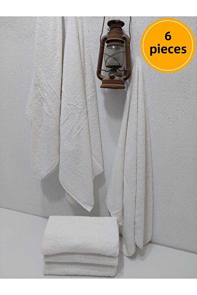 Mef Collection 6 Πακέτα Πετσέτες Μπάνιου Ξενοδοχείου Λευκές 70x140 |   Πετσέτ...