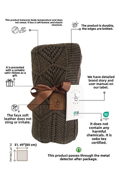 Next Baby Little Said Emily Baby Kid Blanket Model Knitting Pattern Brown - 80X100