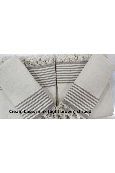 Coperta King Size Cotton Cream Ground Mink Striped Sofa Cover Set Covering the Arms 3 3 1 1