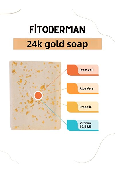 Fitoderman Natural Vitamin E and 24k Gold Face Soap - 150 gr