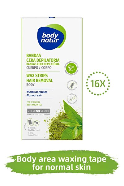 Body Natur Αποτριχωτικές ταινίες σώματος με τσάι μάτσα, για κανονικό δέρμα, B...