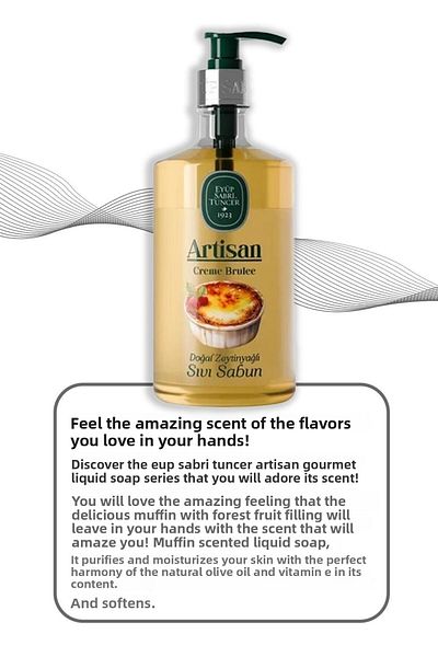 Eyüp Sabri Tuncer Artisan Natural Olive Oil Liquid Soap Creme Brulee 600 ml