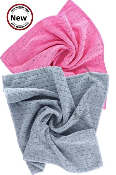 BEYZANA قطعة قماش تنظيف من الألياف الدقيقة مقاس 40 × 40 سم مكونة من قطعتين