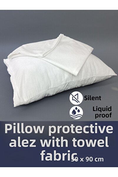 Piyes Home وسادة منشفة بسحاب مقاومة للسوائل مكونة من قطعتين مقاس 50 × 90