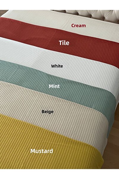 Zeren Home Single Cotton Pique Set with Hair Braid Model - Fitted Sheet 160 X 220 cm