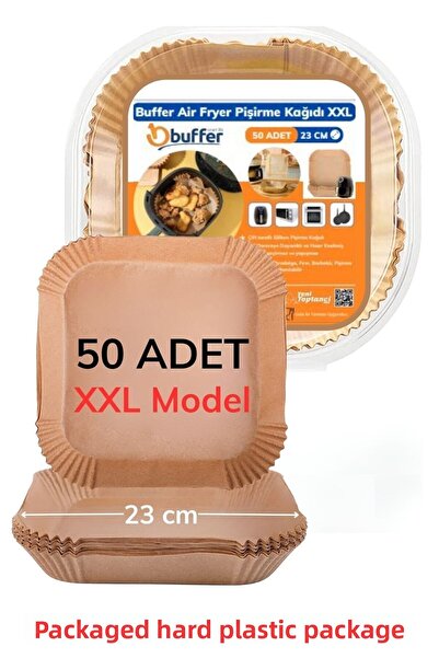 Buffer ® 50 Pieces of Air Fryer Cooking Paper Disposable Oil-Proof 23 Cm Square Cooking Paper