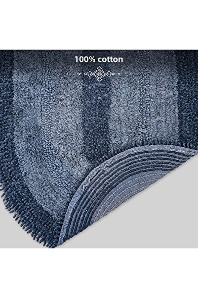 Teksev Φυσικό βαμβακερό σπαγγέτι οβάλ ανθρακί 2 τεμαχίων σετ χαλάκι μπάνιου Σετ καθίσματος τουαλέτας