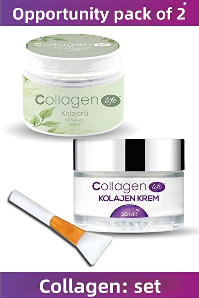 COLLAGEN LIFE Collagen Clay Mask 125gr & Pore Firming Collagen Cream 50ml