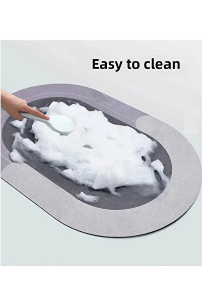 sogex Covoraș de baie Super absorbant de apă Covoraș de bază anti-alunecare Covoraș de diatomită oval Covoraș Nappa ALBASTRU (60x39cm)