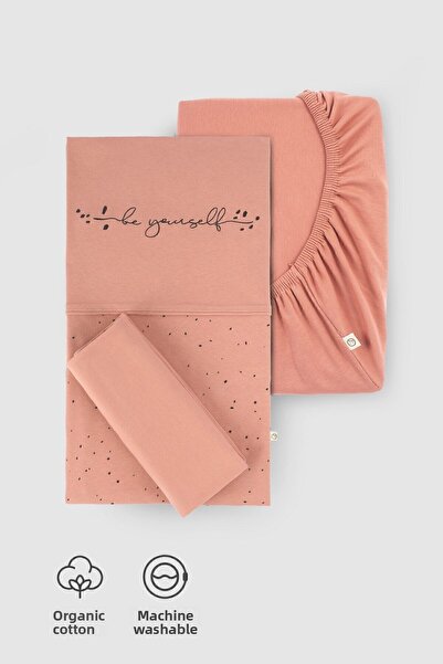 Little Gusto Baby Duvet Cover Pillow Sheet Set Cosmos Pink Organic Cotton