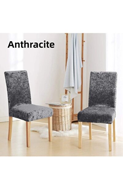 kanway غطاء كرسي مخملي حريري غطاء كرسي مرن قياسي (قطعة واحدة)