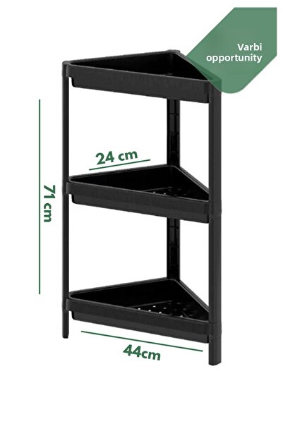 Varbifırsat Vesken Triangle Shelf Unit 3 Tiers Corner Bathroom Shelf Organizer Shampoo Holder
