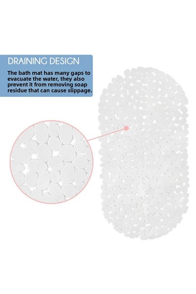 VIVOHOME Vivo 1 Piece White Bathroom Shower and Bathtub Anti-Slip Suction Cup Mat 34X68 cm V-130