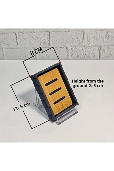 Mutfak Köşesi 5-Piece Bamboo-Acrylic Bathroom Set - Liquid Soap Dispenser, Toothbrush Holder, Cotton Holder and Solid Soap Dispenser