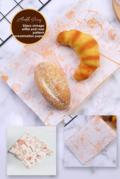 Anadolu Saray ورق زيت بنمط إيفل وورد ذاتي |   50 ورقة عرض منقوشة |   ورق زيت عتيق