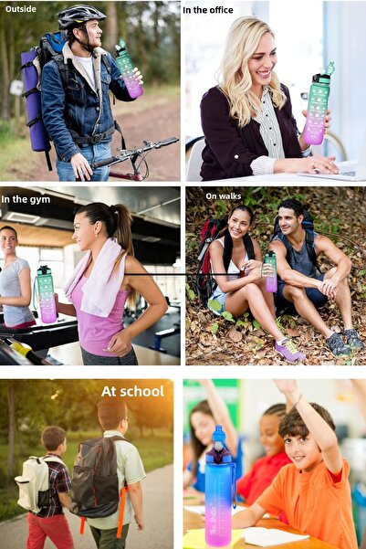 Comprox 1 Lt Water Bottle with Motivational Sticker Sports Water Bottle Gym Water Bottle Water Bottle No Bpa Water Bottle