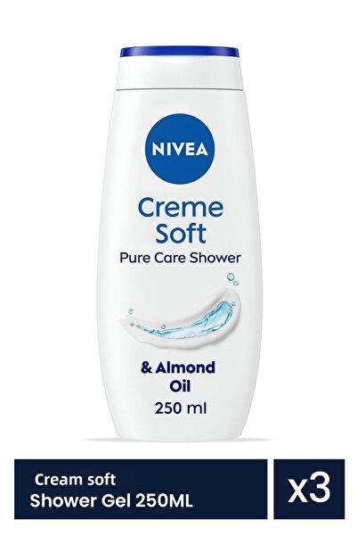 NIVEA Αφρόλουτρο Creme Soft 3 τεμάχια x 250 ml
