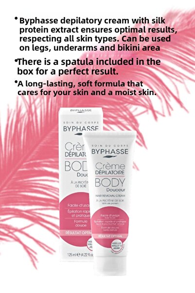 BYPHASSE Hair Removal Cream with Silk Protein Extract 125ml