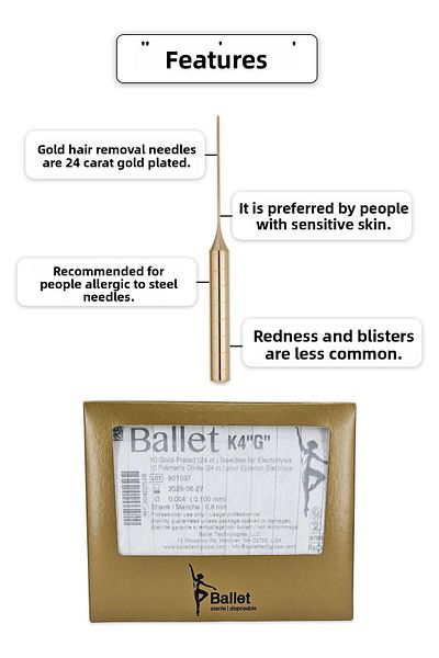 Ballet 5 Pieces K4 Gold Hair Removal Needle Original K4 Gold Needle