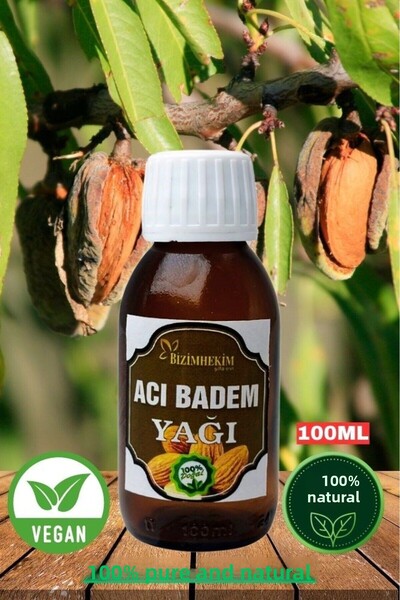 BİZİMHEKİM ŞİFA EVİ زيت اللوز المر، طبيعي 100%، معصور على البارد، 100 مل، زيت...