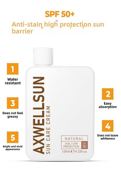 AXWELL Spf 50+ Anti-Blemish Sunscreen 125ml |   Moisturizing & High Protection |   Doesn'T Leave Whiteness