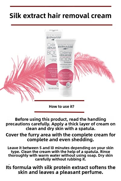 BYPHASSE Hair Removal Cream with Silk Protein Extract 125ml