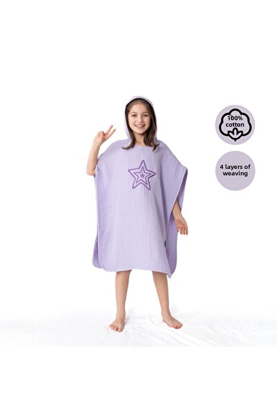 Zuppers بونشو موسلين أرجواني - تطريز 4 طبقات