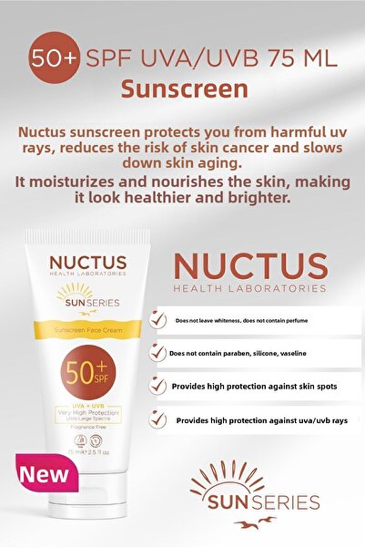 Nuctus 50+ SPF Sunscreen - Uva/Uvb 75 ml