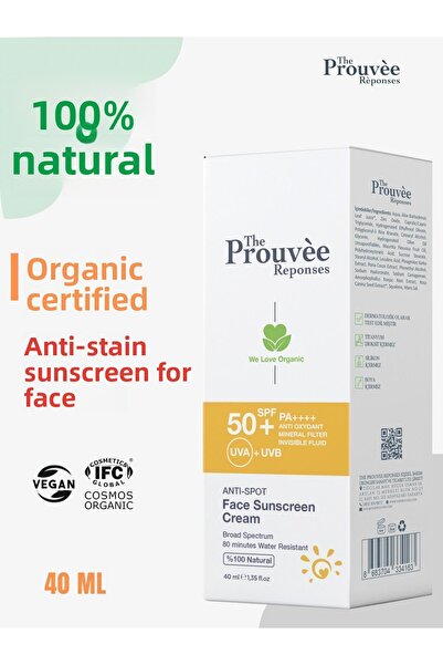 The Prouvee Reponses كريم حماية للوجه طبيعي 100% مضاد للبقع بعامل حماية من ال...