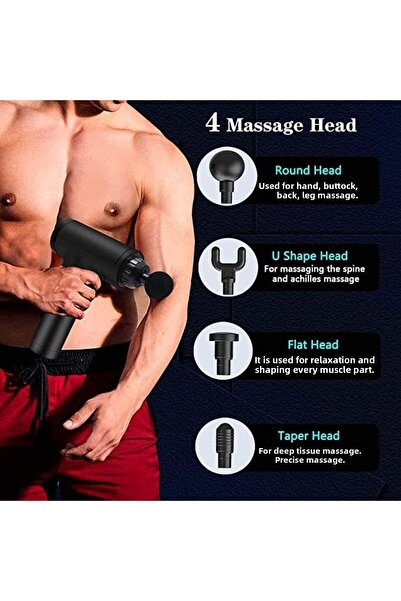 DubaiGallery Fascial gun muscle massager handheld deep tissue soothing massager electric massager 4 massage