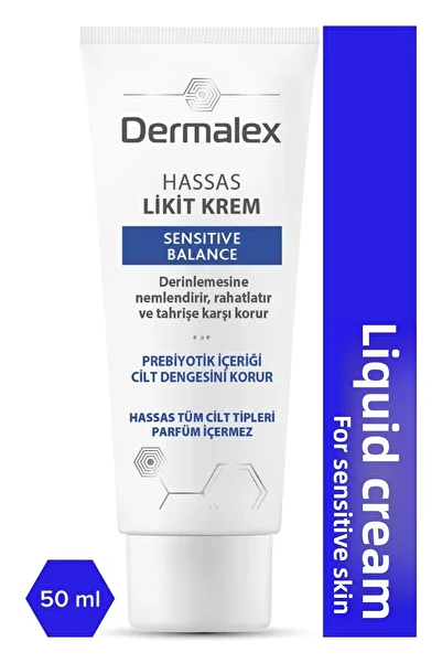 dermalex Sensitive Moisturizing Relaxing Liquid Face Cream with Prebiotic Content 50ml