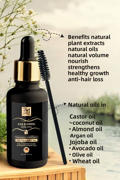 AMANOS BEAUTY Premium Natural Plant Extract Eyebrow and Eyelash Serum - Fast and Healthy Growth Effect