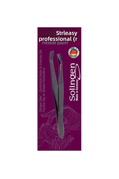 STRLEASY Strleasy 6216 Solingen Black Steel Tweezer - Fine Tip