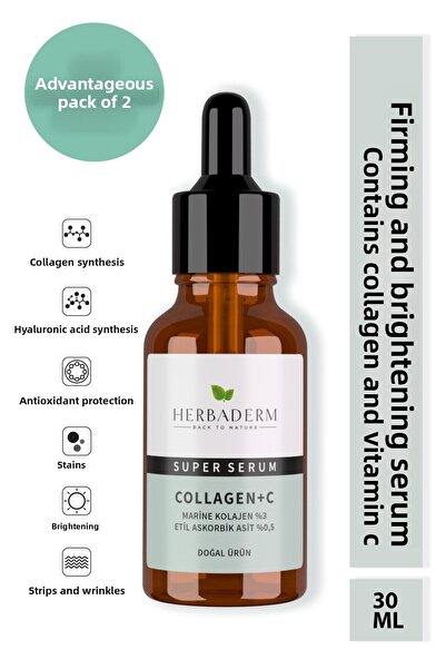 Herbaderm Super Serum (COLLAGEN C MARINE COLLAGEN 3% 3-O-ASCORBIC ACID 0.5%) ...