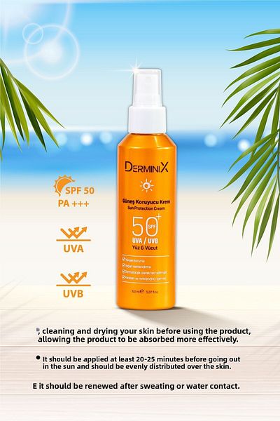 Derminix Anti-Blemish Sunscreen Cream - 50 SPF Face and Body Sunscreen