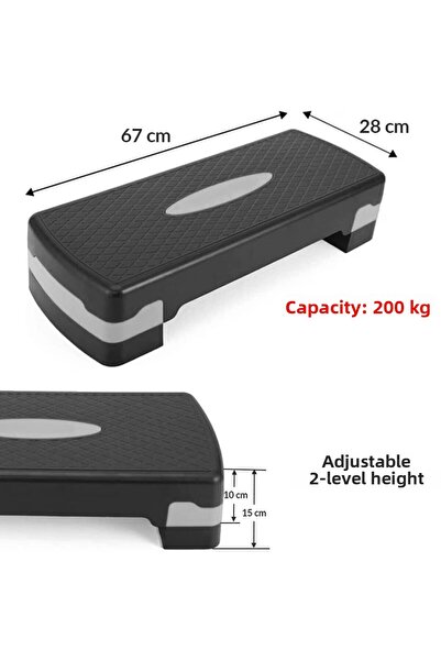Zepca Step Board 2 Επιπέδων Ρυθμιζόμενο Ύψος Fitness Εξάσκηση Συσκευή 250kg Χωρητικότητα Αερόμπικ Πίνακας