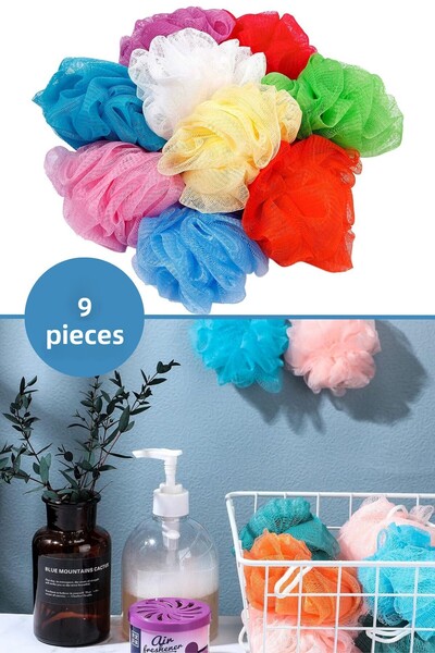 grimorlife 6 قطع من ليفة الاستحمام الملونة، مجموعة مناشف الاستحمام