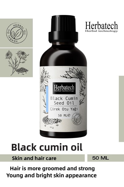 Herbatech Natural Black Cumin Seed Oil - Anti-Hair Loss and Repairing Skin Ca...