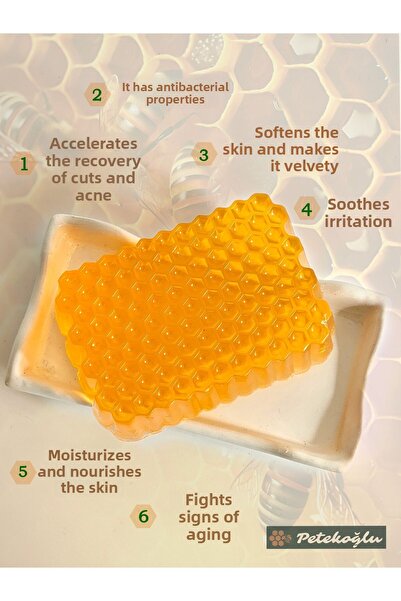 Petekoğlu 1 Handmade Herbal Glycerin Honeycomb Form Honey Additive Honey Soap