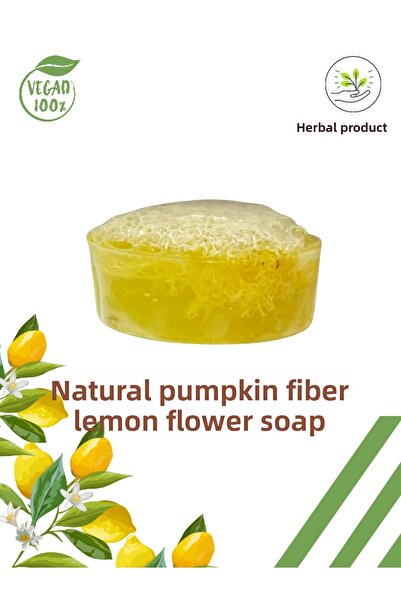 Karşı Köyden صابون زهرة الليمون بألياف اليقطين الطبيعية 100 جرام