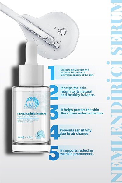 Akl cosmetics مصل حمض الهيالورونيك للبشرة - مرطب وممتلئ ومنشط |   30 مل