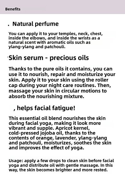 Boco Nature رول العلاج بالروائح، رول مزيج الزيوت العطرية، رول يلانغ، باتشولي، لافندر