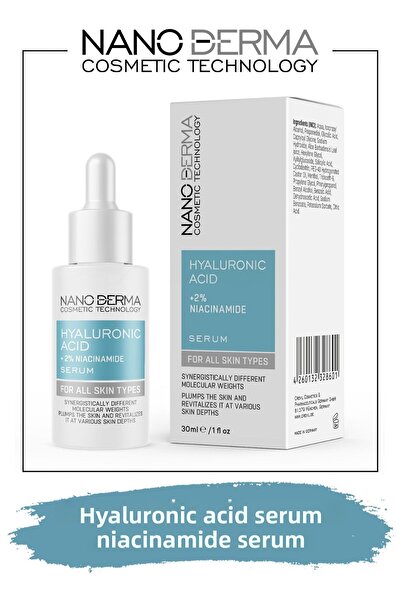 Nanoderma سيروم نياسيناميد بحمض الهيالورونيك 30 مل - ترطيب مكثف، تفتيح مغذي