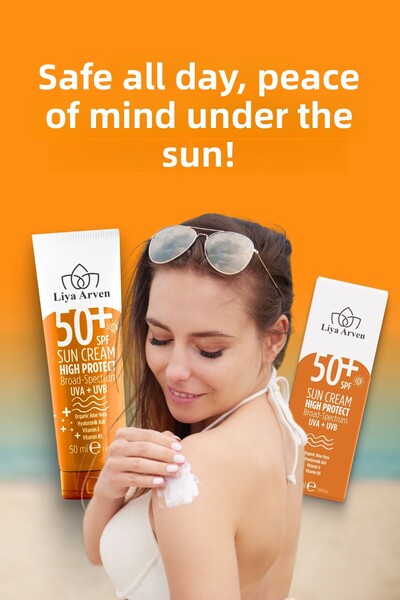 Liya Arven Sun Cream 50 Spf High and Sensitive Protection Sunscreen Cream - 50ml