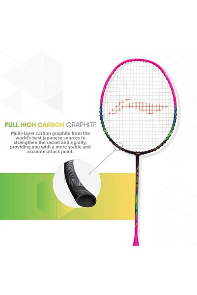 Li-Ning Air Force G2 - 80 Carbon Fibre Strung Badminton Racket with Free Full Cover