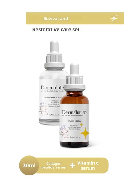 Dermaluire Revitalizing and Repairing Care Set (Vitamin C Serum, Collagen Pep...