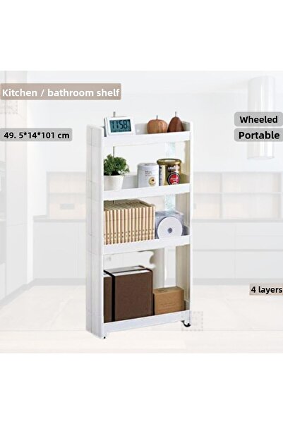 Jet's Home Raft cu roți cu 4 niveluri Organizator pentru spațiu îngust alb