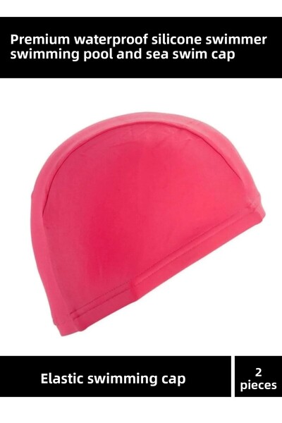 Pastimore Set de 2 șepci de înot din silicon premium, impermeabile, pentru pi...